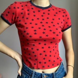 Vintage 90’s Ringer Tee w/ Star Pattern